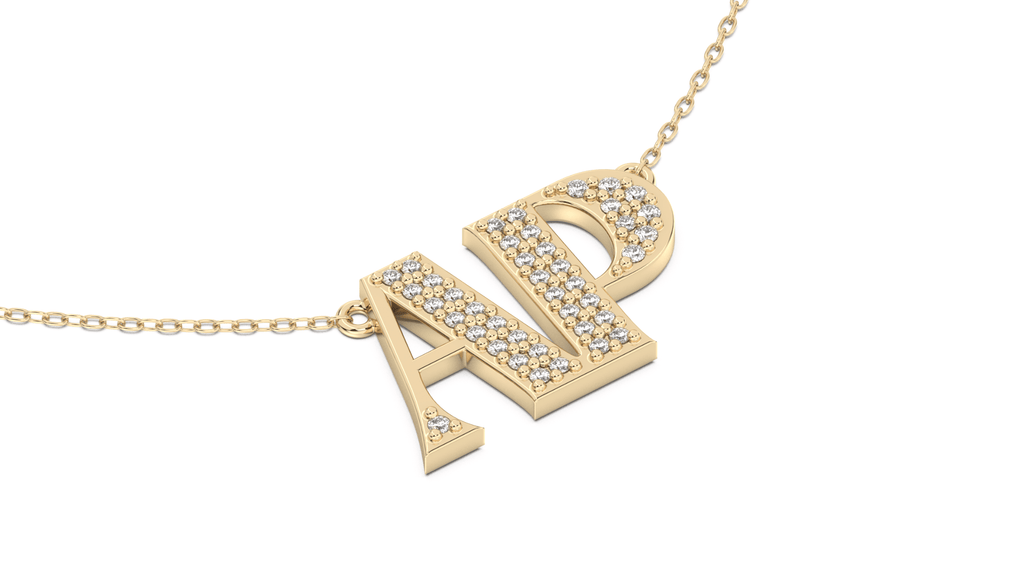 double initial necklace