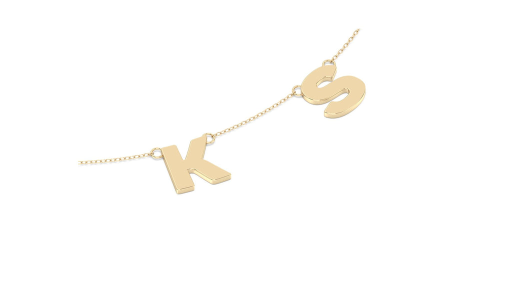 double initial necklace