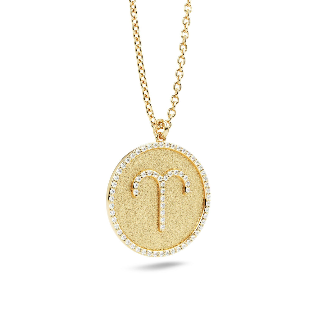 star sign diamond pendant 14k gold