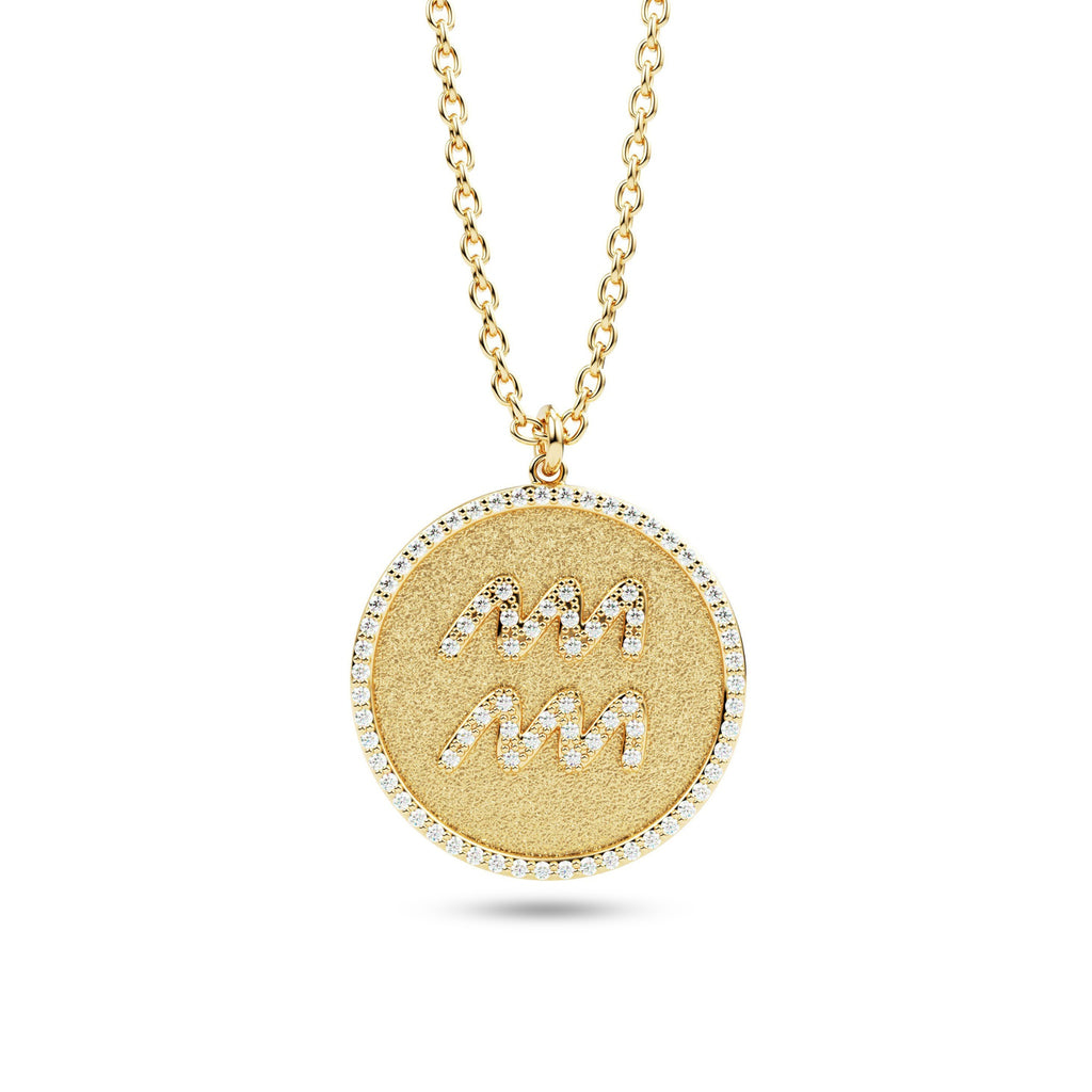 star sign diamond pendant 14k gold