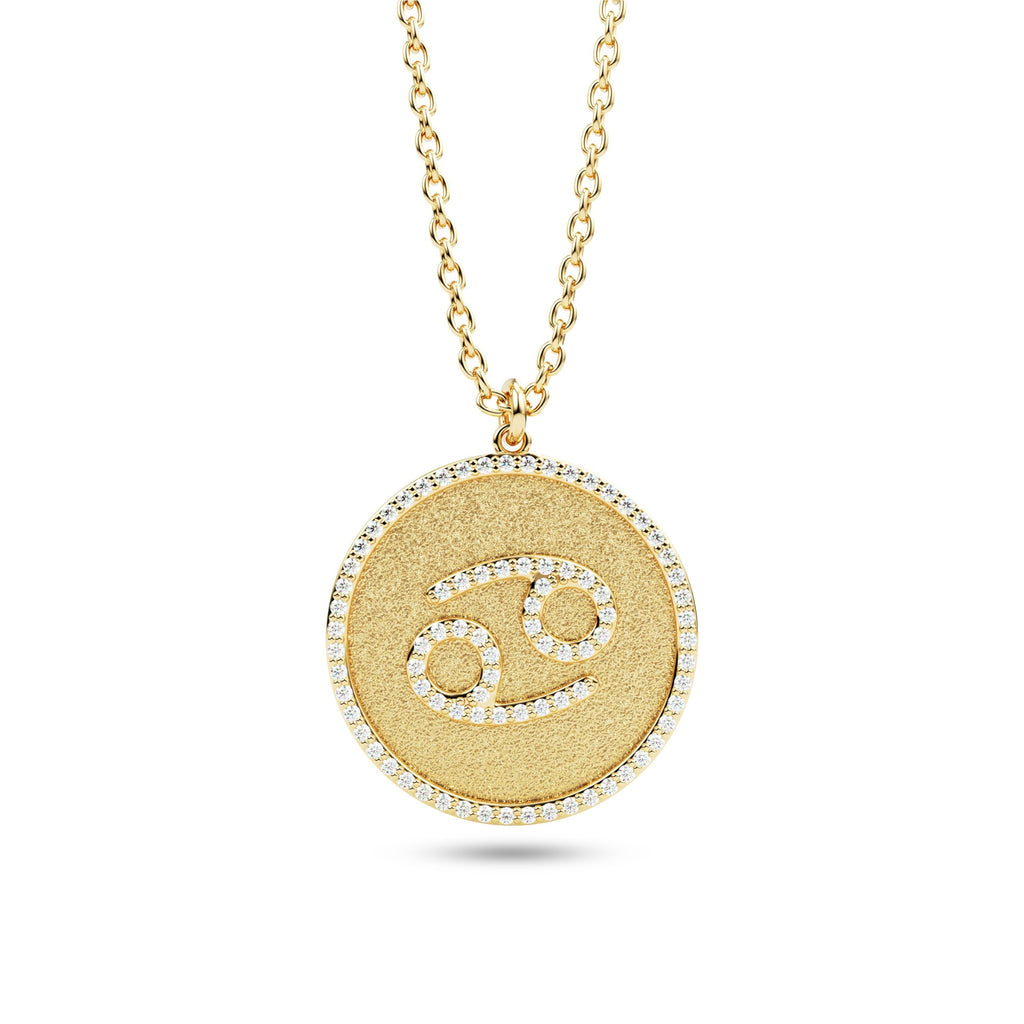 star sign diamond pendant 14k gold