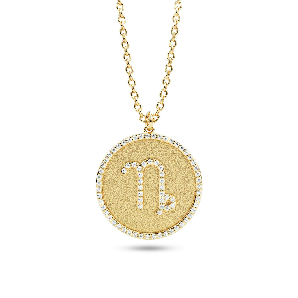 star sign diamond pendant 14k gold