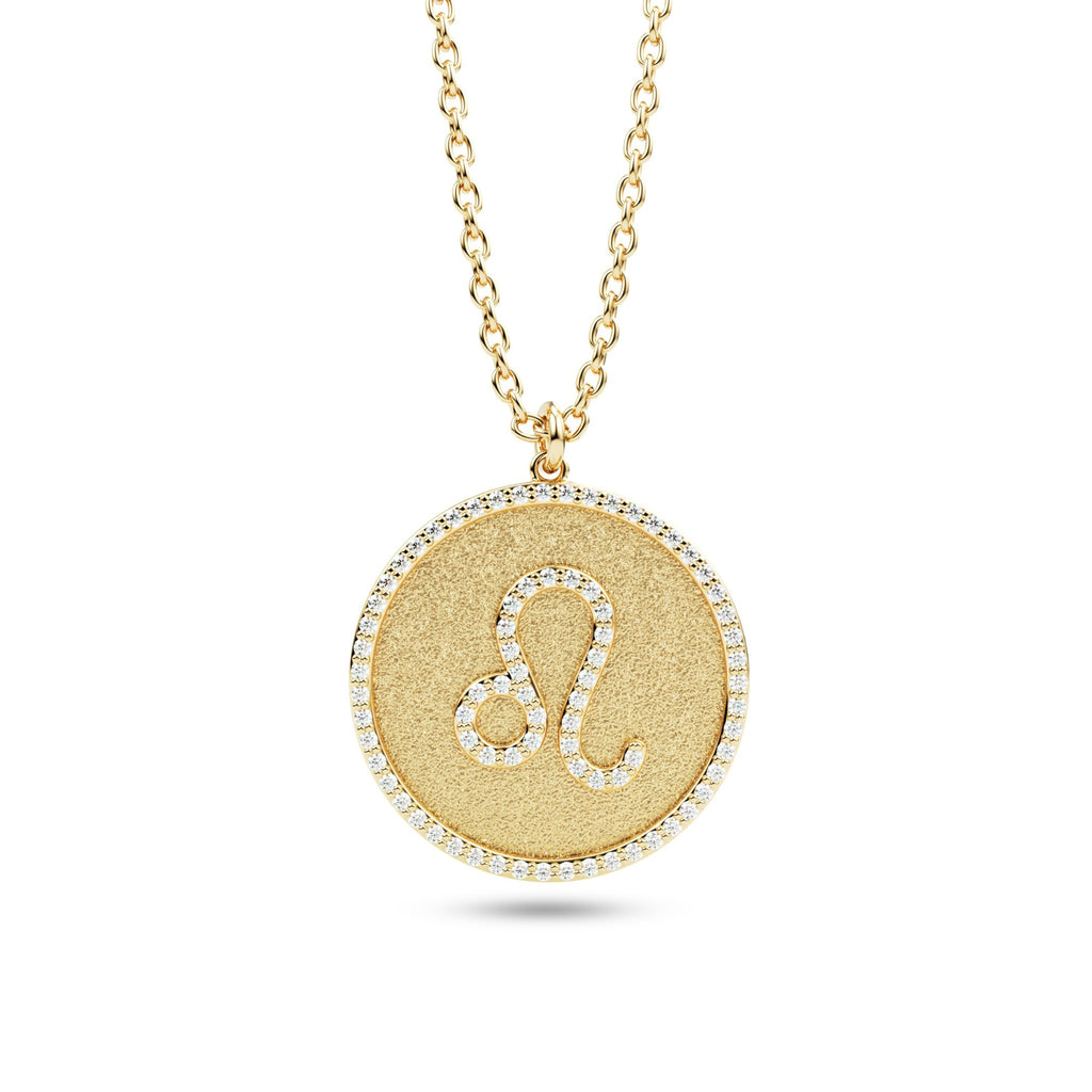 star sign diamond pendant 14k gold