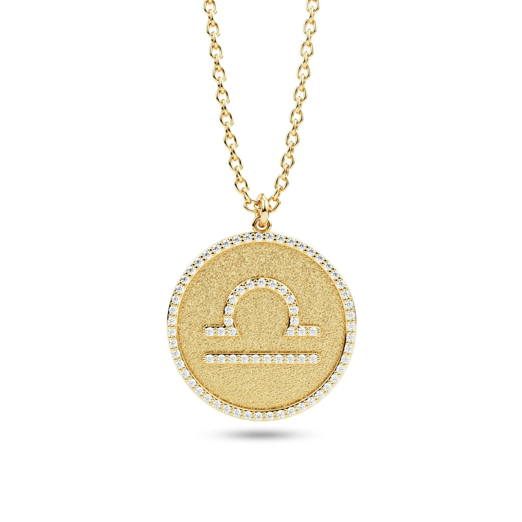 star sign diamond pendant 14k gold