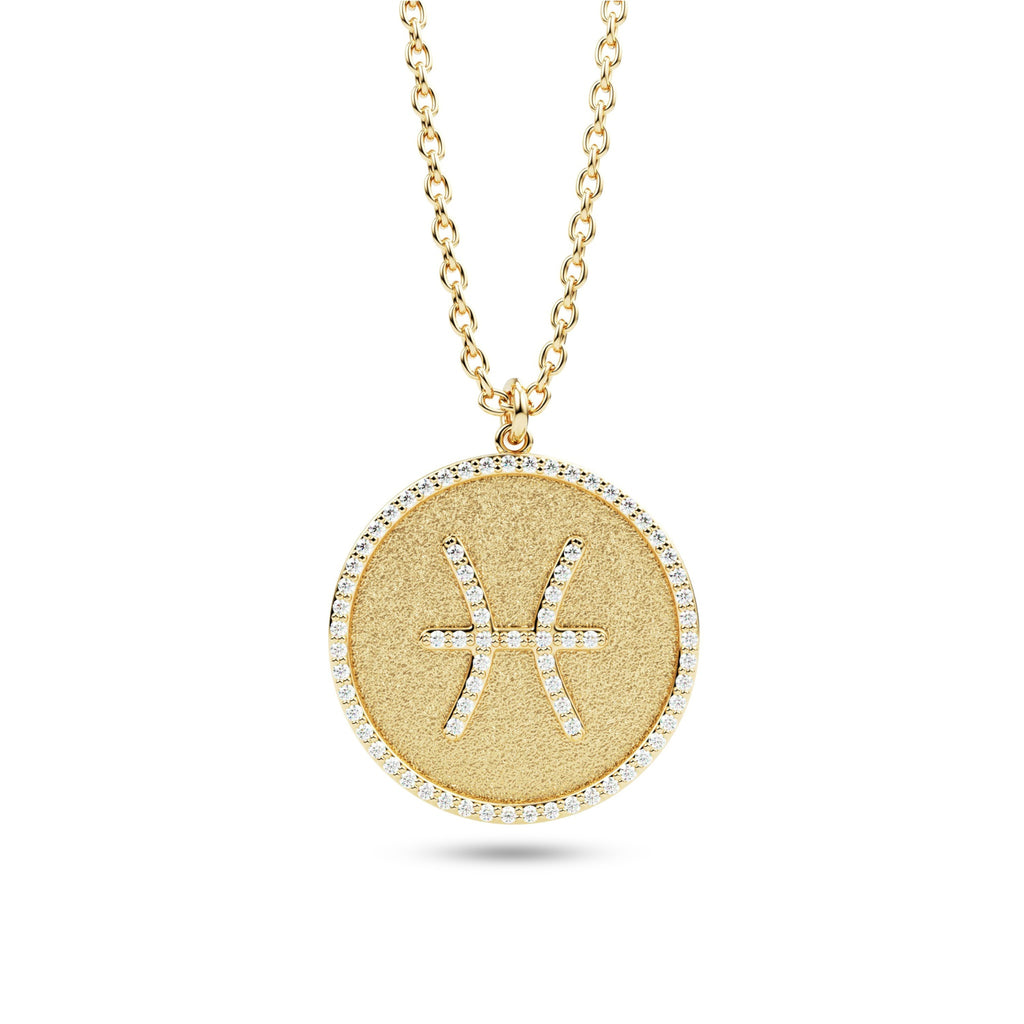 star sign diamond pendant 14k gold