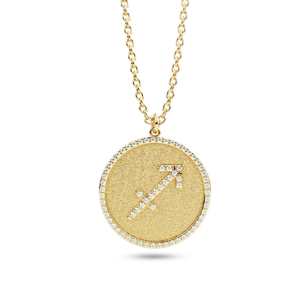 star sign diamond pendant 14k gold