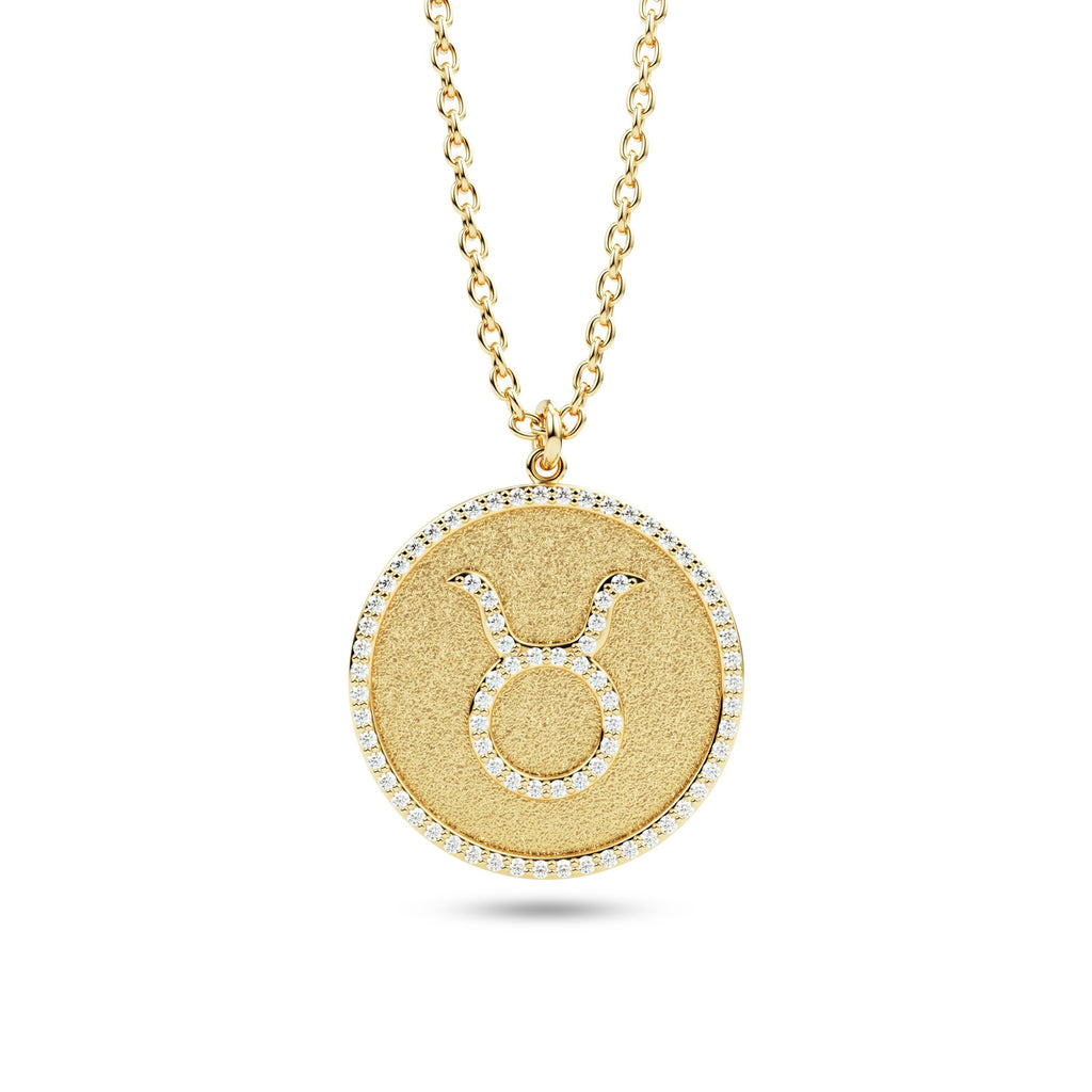 star sign diamond pendant 14k gold