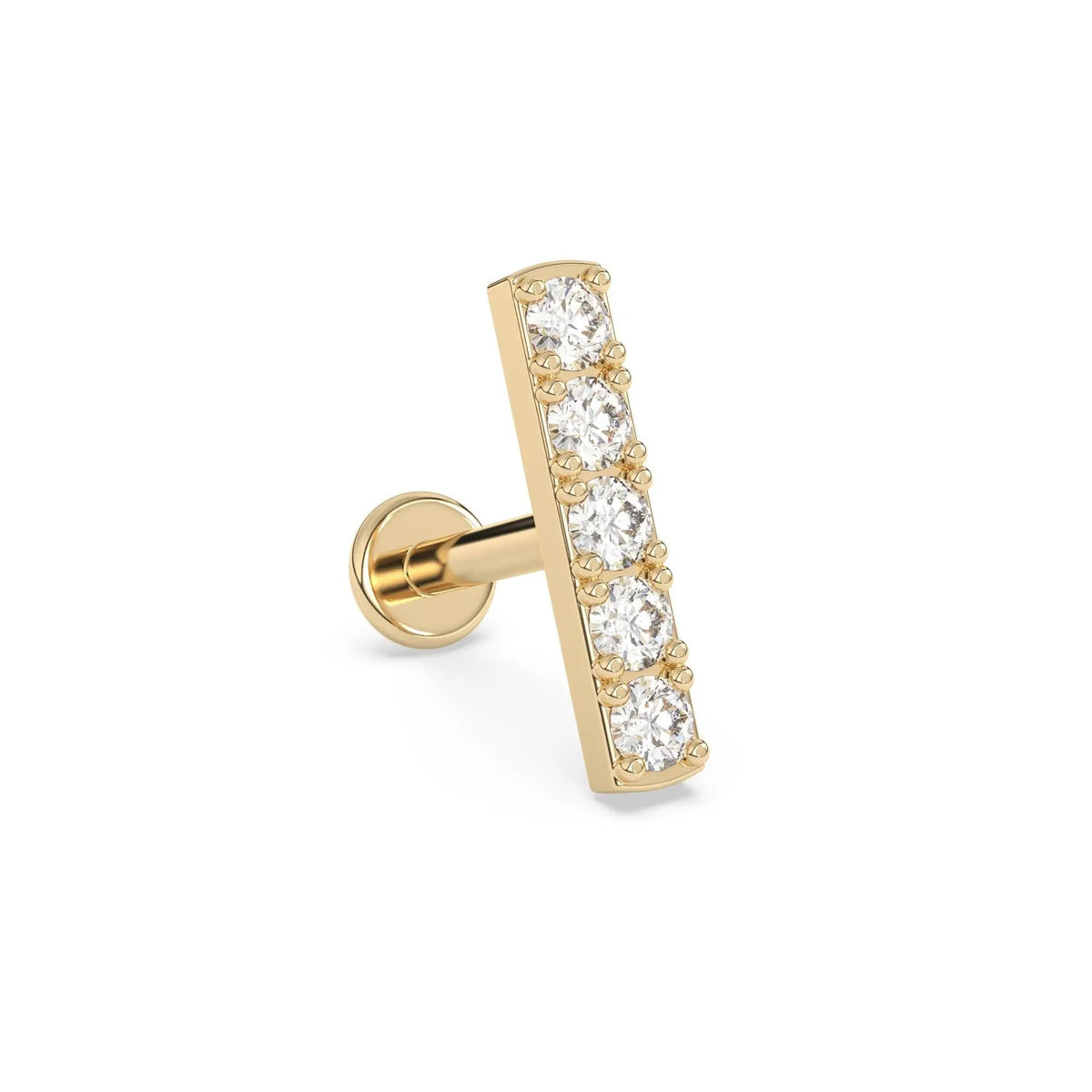 Diamond Ear Bar | Solid Gold Ear Bar – Argent & Asher